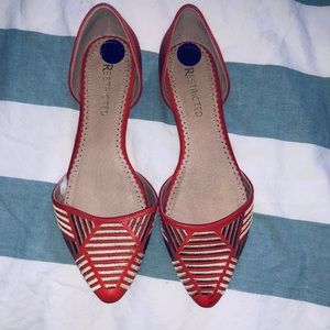 Orange and gold detail flats